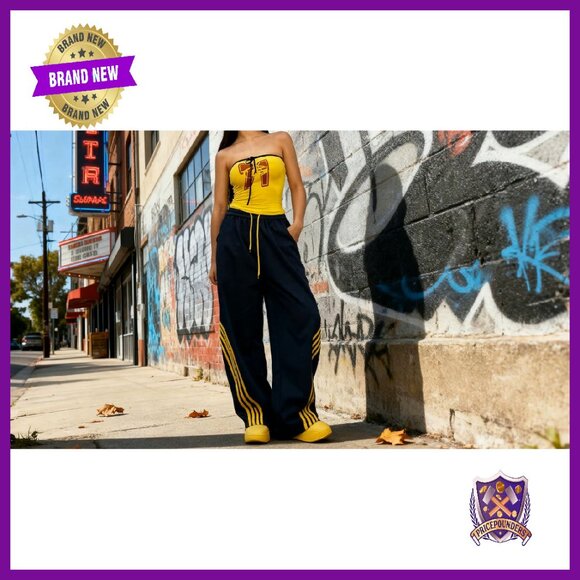 Women's Y2K Baggy Sweatpants High Waisted Wide Leg Joggers Drawstring - Picture 7 of 7